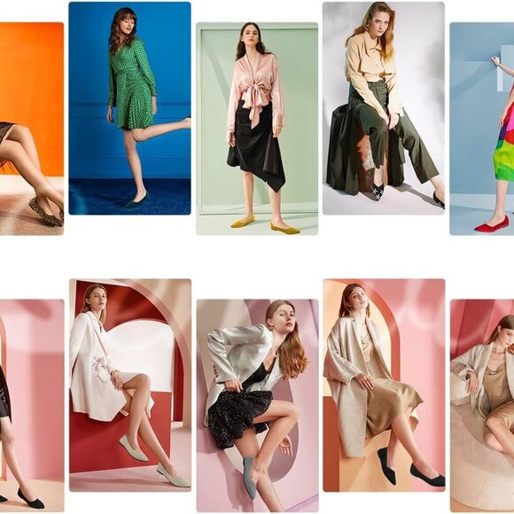 Women's Ballet Flats Rubber Mesh Pointed Toe Casual Work Shoes Size 8.5 - Picture 7 of 8